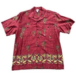 Vintage No Fear Button Up Short Sleeve Floral Hawaiian Shirt  Mens Large